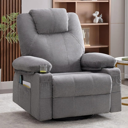 Swivel Recliner Chair With Heat Massage Function Ergonomic