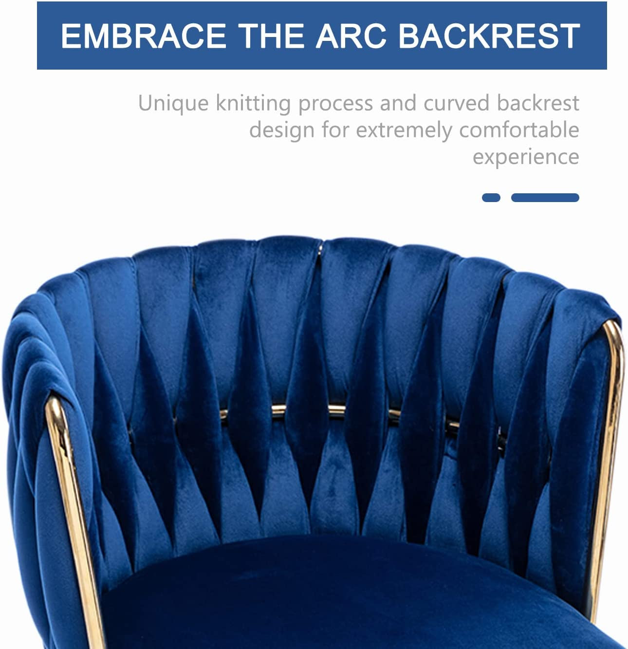 Blue Wingback Dining Chairs Set Of Four Modern Style