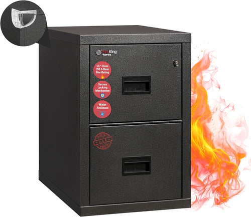 Black 2 Drawer Fire Safe Legal Letter File Cabinet
