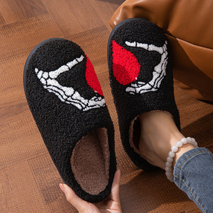 Funny Halloween Love Skull-hand Slippers Home Non-slip Soft Bottom