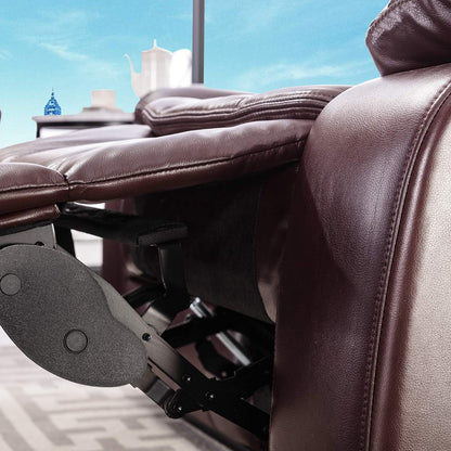 Breathable Leather Manual Recliner With Wide Back Cushion
