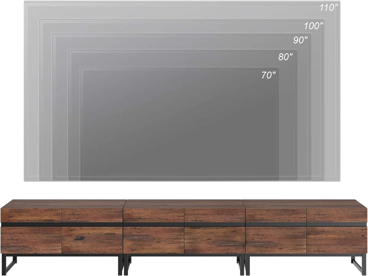 3 In 1 Modern TV Stand For TVs Up To 110 Inches With Storage Cabinets