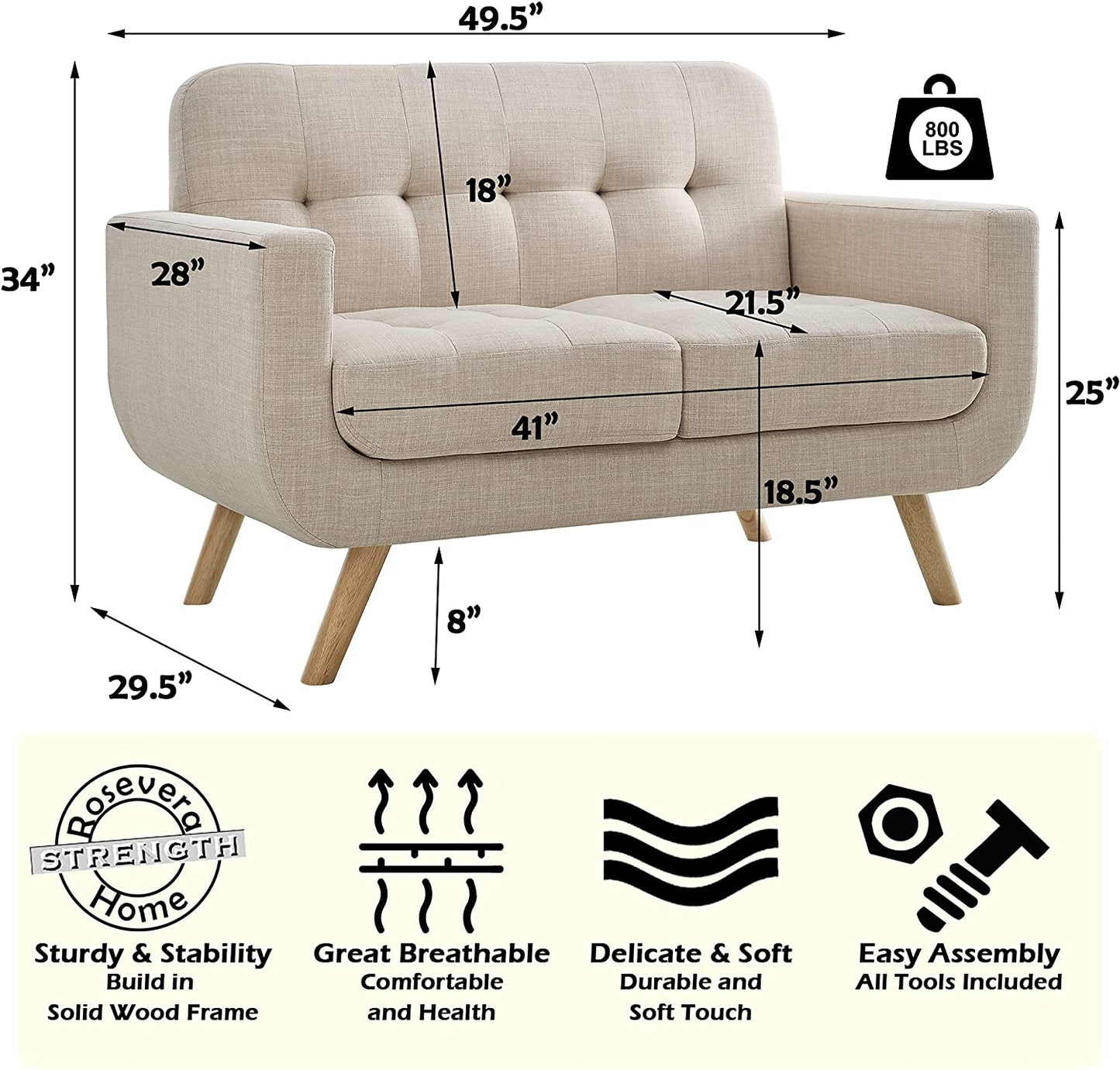Beige Accent Armchair For Living Room Modern Design