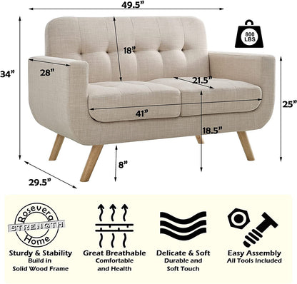 Beige Accent Armchair For Living Room Modern Design