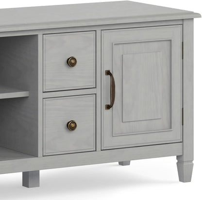 72 Inch Solid Wood TV Stand Fog Grey Up To 80 Inches
