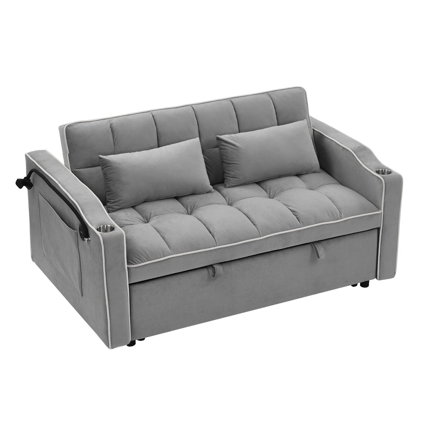 55.51 Inch Versatile Foldable Sofa Bed In 3 Lengths, Modern Sofa Sofa