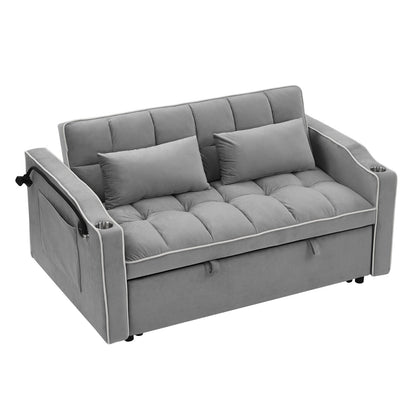 55.51 Inch Versatile Foldable Sofa Bed In 3 Lengths, Modern Sofa Sofa
