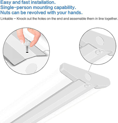 8Ft 110W Slim LED Shop Lights, 4-Pack, Energy Efficient