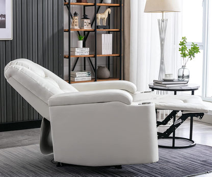 White Power Recliner Chair Set Of 2 With USB Ports