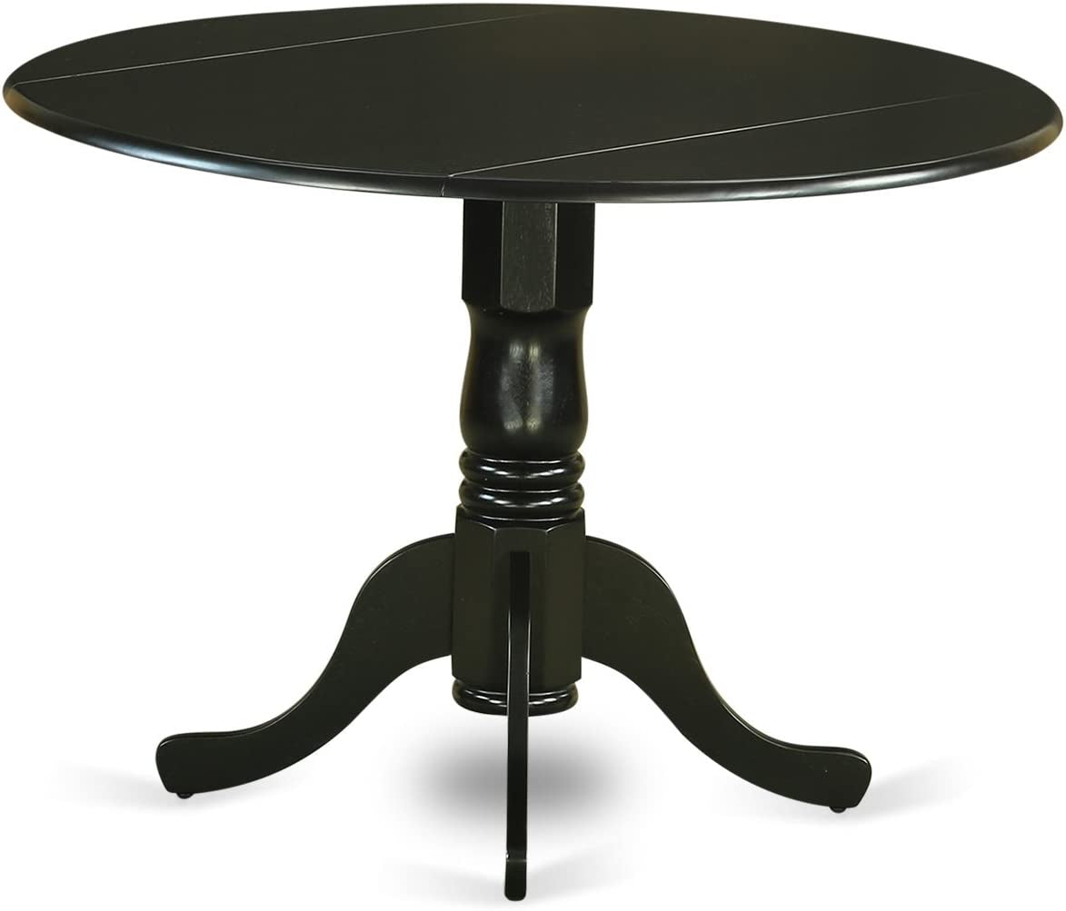 Black Round Dining Table Set 3 Piece Wood Dining Chairs