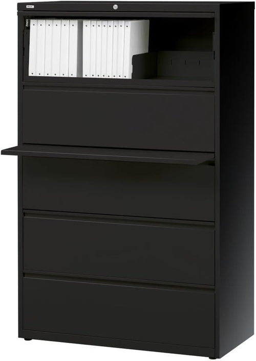 60550 Lateral File Cabinet 5 Drawer 42 Inch Black Office