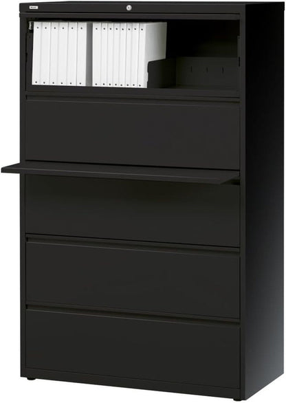 60550 Lateral File Cabinet 5 Drawer 42 Inch Black Office