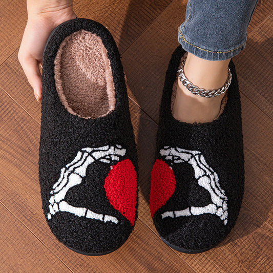 Funny Halloween Love Skull-hand Slippers Home Non-slip Soft Bottom